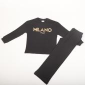 Σετ παντελόνα κορίτσι "Milano" μαύρο