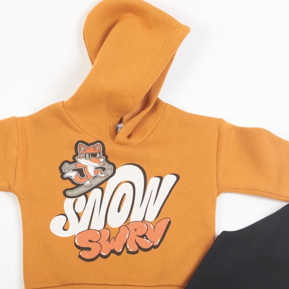 Σετ φόρμας αγόρι "Snow swrv" ώχρα