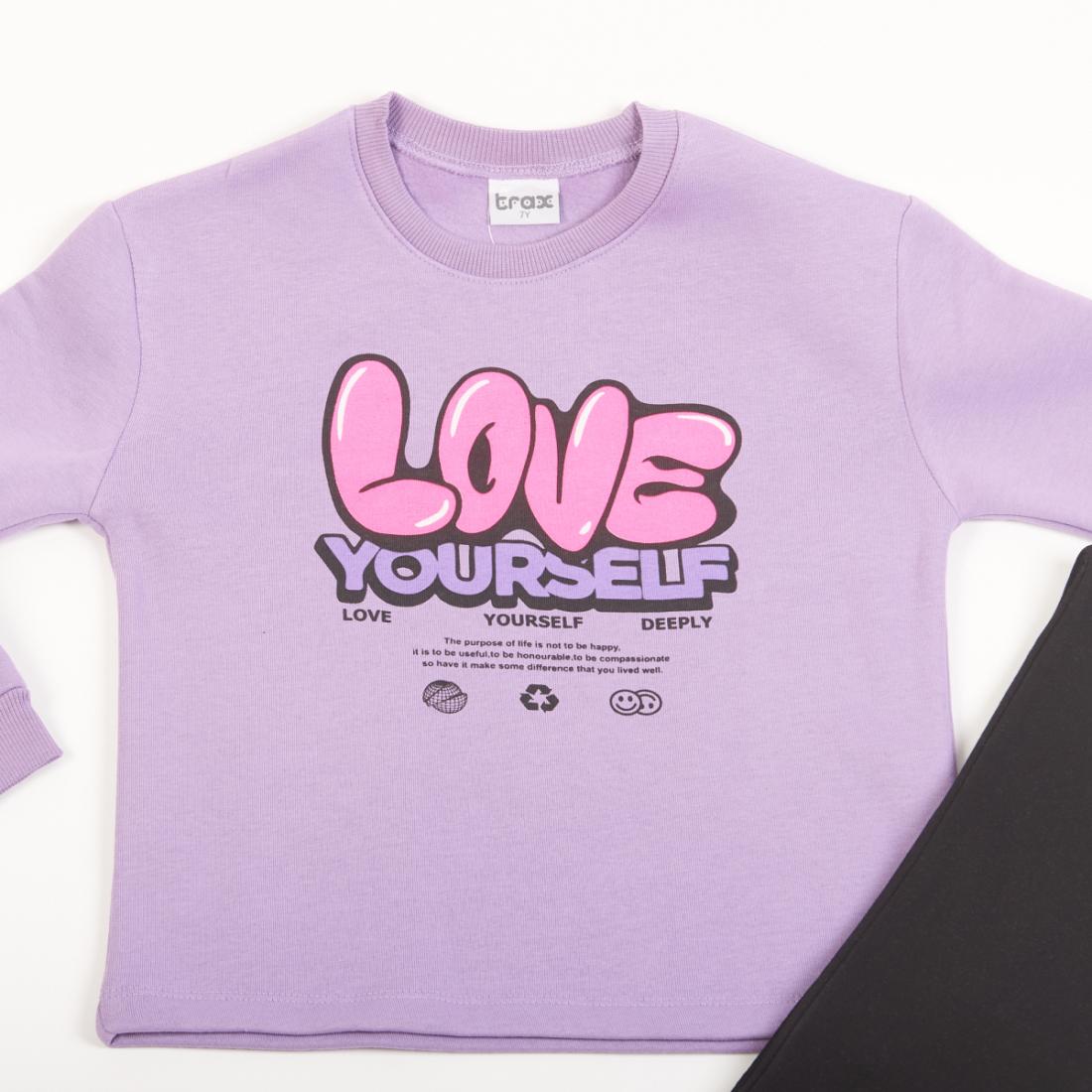 Σετ κολάν κορίτσι "Love yourself" λιλά