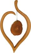 Hanging wooden symbol "Lime Leaf", with natural color Sternengasse Agate stone