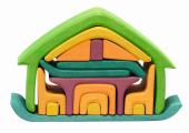 Puzzle "House" green-yellow (17 pcs) Glückskäfer®