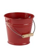 Metal bucket with wooden handle, 17cm red Glückskäfer®