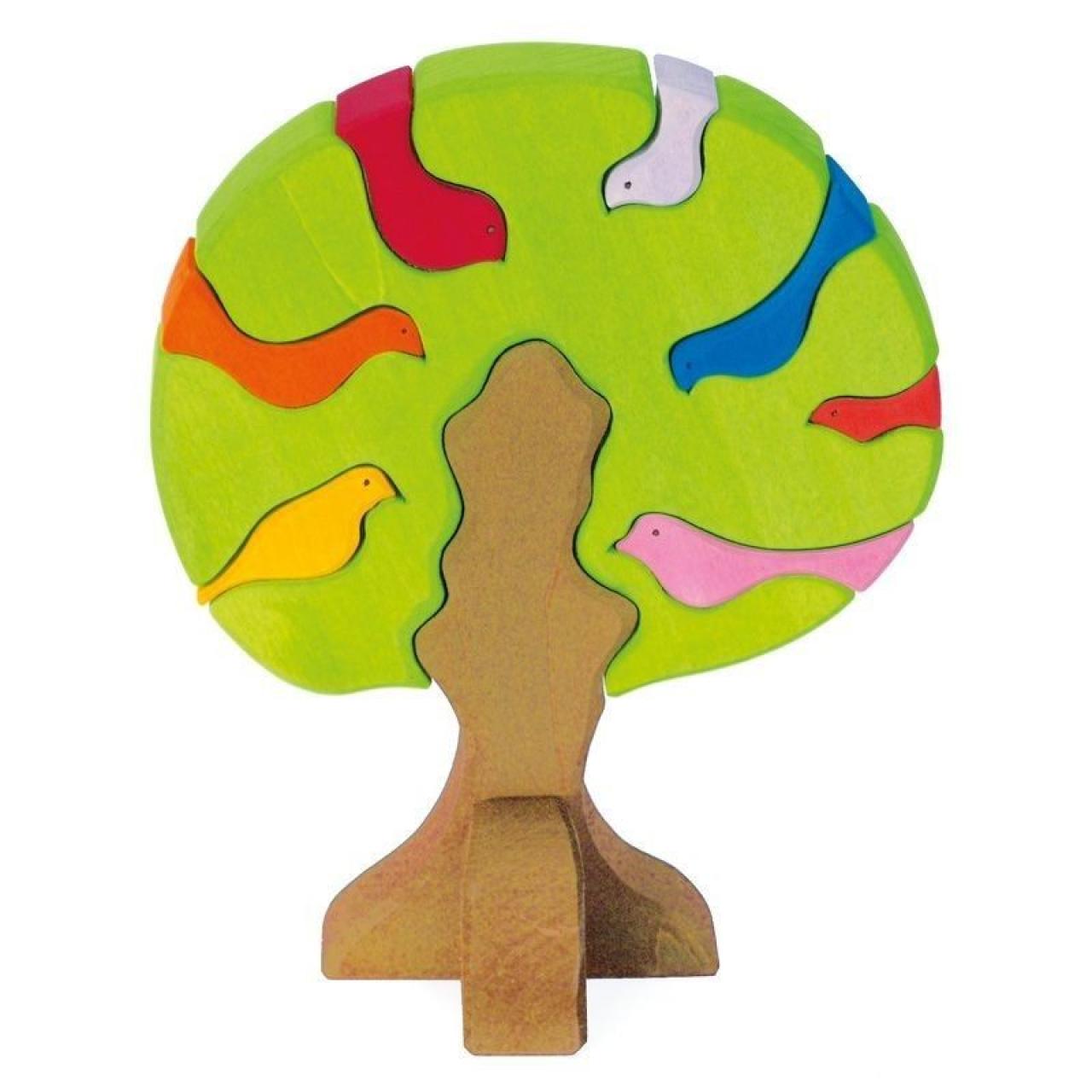 Wooden puzzle "Tree with birds" (9 pcs) Glückskäfer®