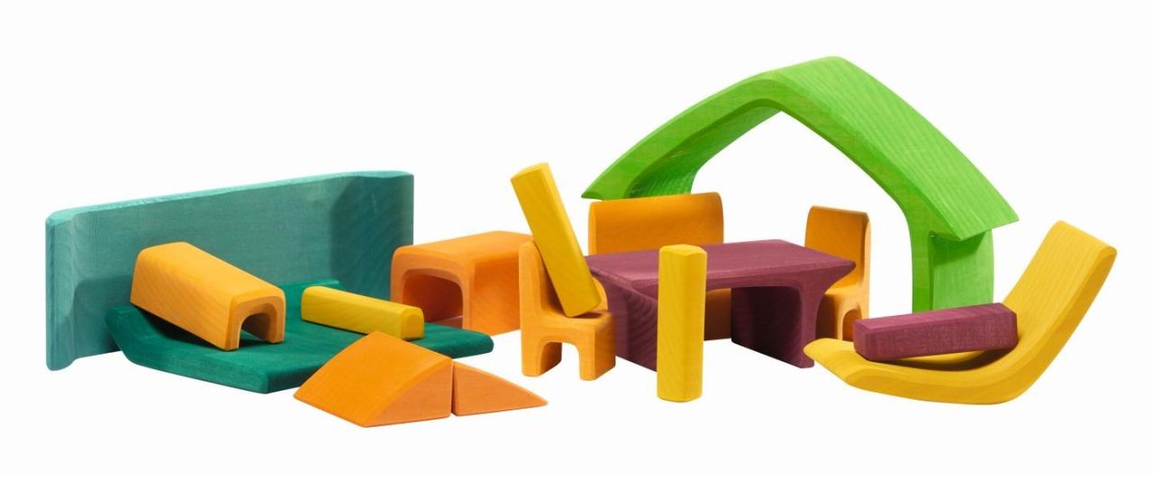 Puzzle "House" green-yellow (17 pcs) Glückskäfer®