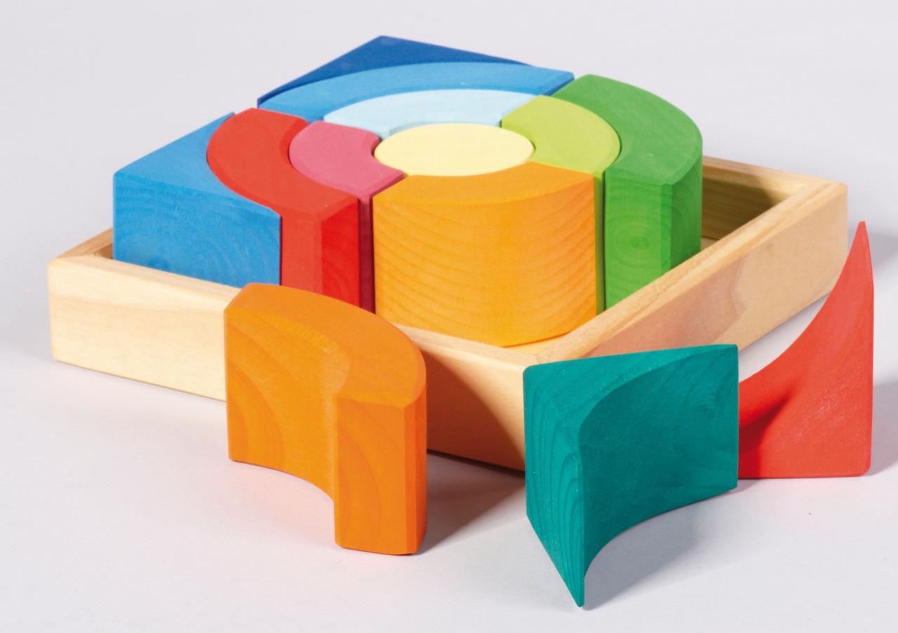 Building material, square circle (13 pcs) Glückskäfer®