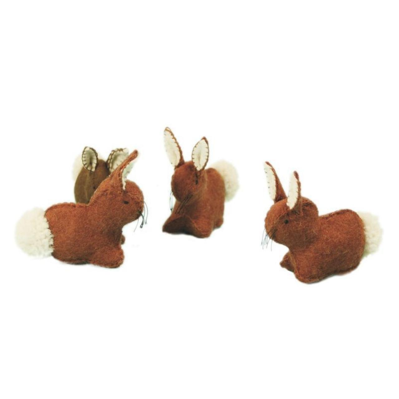 "Bunny" brown 6cm 100% wool (felt), Glückskäfer®