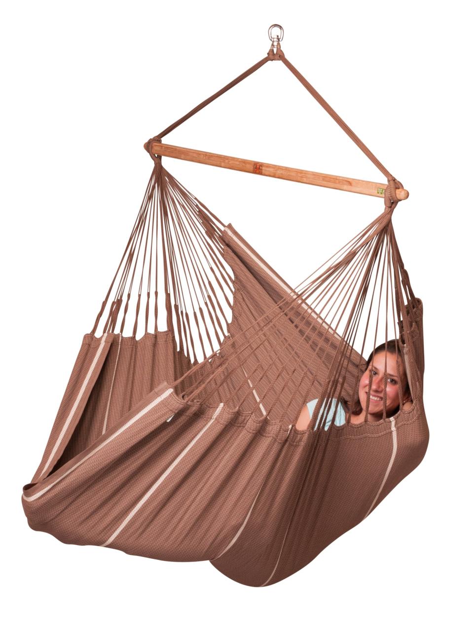 LA SIESTA® Habana Chocolate - Organic Cotton Kingsize Hammock Chair