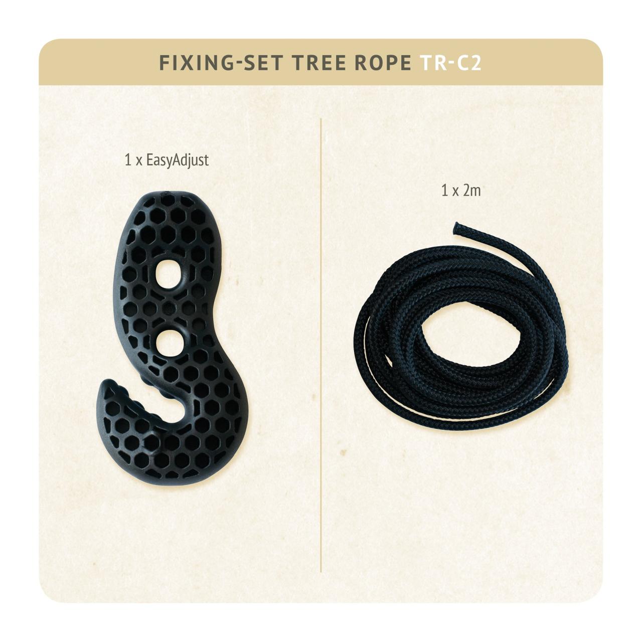 LA SIESTA® Tree Rope Black - Tree and Pole Suspension Set for Hammock Chairs