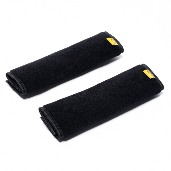 Seat Belt Cushions - Black Towel - Variable Color Lining