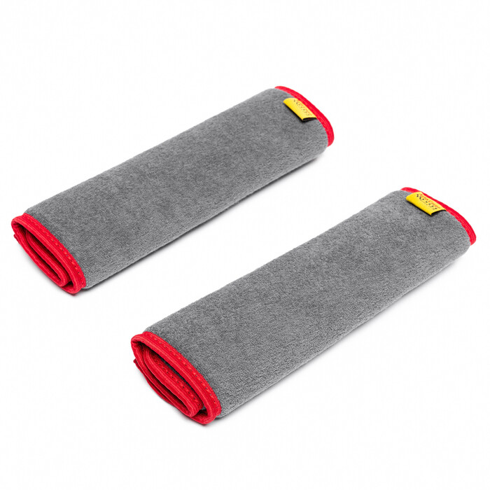 Seat Belt Cushions - Gray Towel - Variable Color Lining