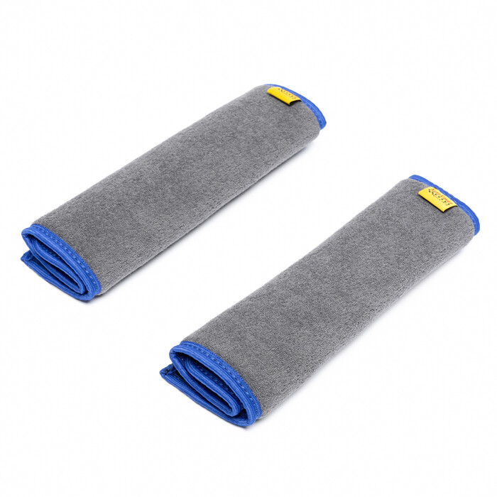 Seat Belt Cushions - Gray Towel - Variable Color Lining