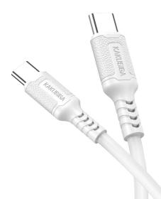 KAKUSIGA καλώδιο USB-C σε USB-C KSC-984, σιλικόνης, 60W, 480Mbps, 1m, λευκό