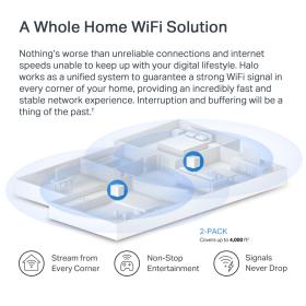MERCUSYS Mesh WiFi 6 System Halo H60X, 1500Mbps Dual Band, 2τμχ, V.1.0
