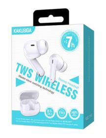 KAKUSIGA earphones με θήκη φόρτισης KSC-1116, True Wireless, 13mm, 40/320mAh, λευκά
