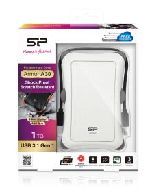 SILICON POWER εξωτερικός HDD Armor A30, 1TB, USB 3.2, λευκός