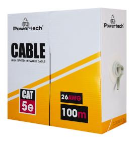 POWERTECH καλώδιο δικτύου CAB-N287, Cat 5e U/UTP, CCA, 26AWG, 100m, γκρι