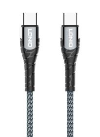 LDNIO καλώδιο USB-C σε USB-C LC101, 65W PD, 1m, γκρι