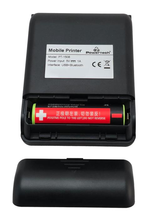 POWERTECH φορητός θερμικός εκτυπωτής αποδείξεων PT-1508, USB-C/Bluetooth, μαύρος
