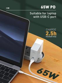 LDNIO καλώδιο USB-C σε USB-C LC131C, 65W PD, 1m, λευκό