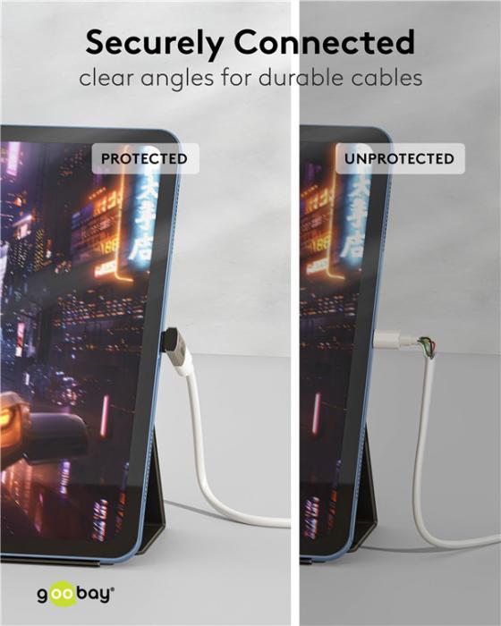 GOOBAY αντάπτορας USB-C 74442, γωνιακός 90°, USB4, 240W, 40Gbps, 8K, γκρι