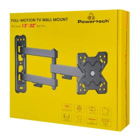 POWERTECH επιτοίχια βάση τηλεόρασης PT-1279, 13-32", έως 20kg, full motion