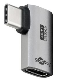 GOOBAY αντάπτορας USB-C 74441, γωνιακός 90°, USB4, 240W, 40Gbps, 8K, γκρι