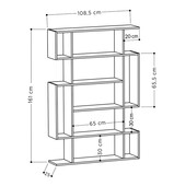 Βιβλιοθήκη MITO  σε χρώμα φυσικό-ανθρακί 108,5x25,5x161εκ