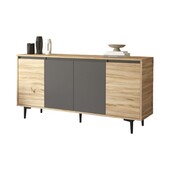 Μπουφές Augusta  oak-ανθρακί 160x40x78.5εκ