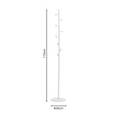 Καλόγερος Kroker  λευκό μέταλλο 30x30x173εκ