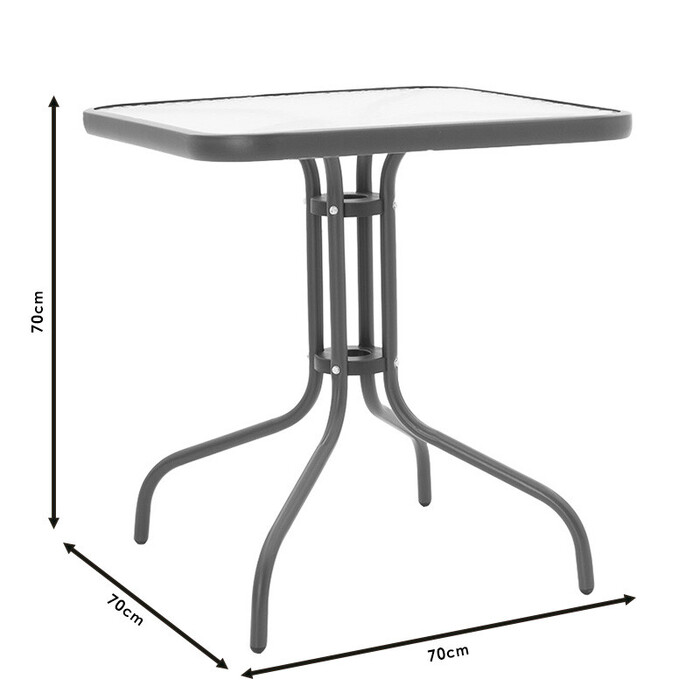 Τραπεζαρία Watson-Calan σετ 3τεμ  μέταλλο-textilene καφέ 70x70x70εκ