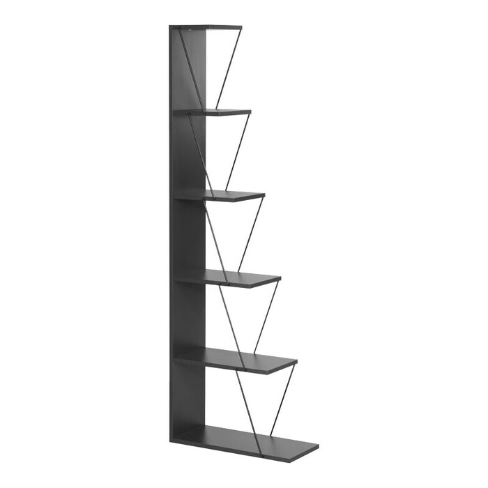 Βιβλιοθήκη mini Tars ανθρακί-μαύρο 50x22x150εκ