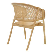 Πολυθρόνα Wenzy  φυσικό Rattan - μασίφ ξύλο toon 58x58x82εκ