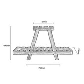 Ραφιέρα-σταντ φυτών Tisa  ξύλο καφέ 75x25x49εκ