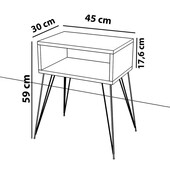 Κομοδίνο Naida  λευκό μελαμίνης 45x30x59εκ