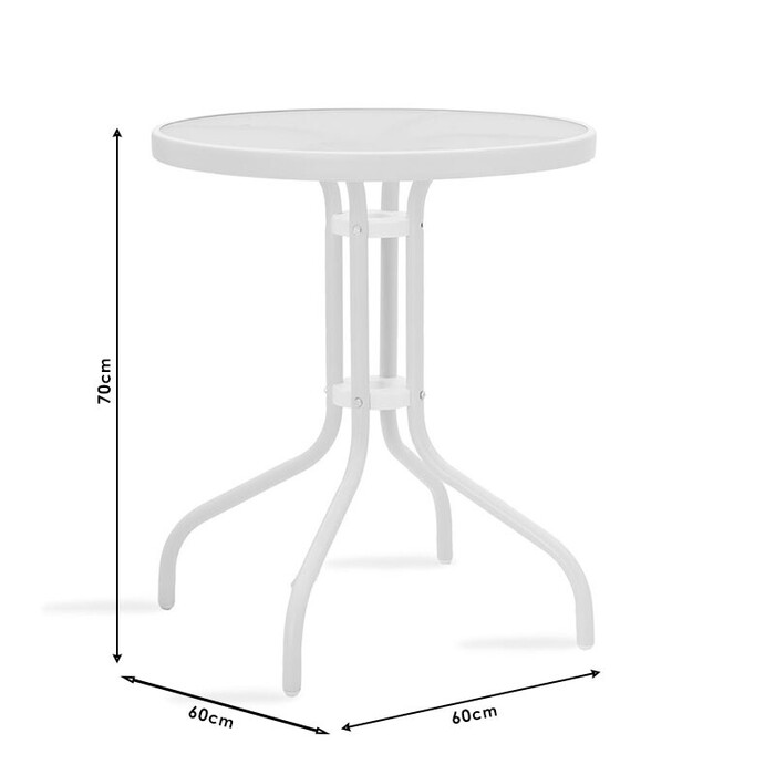 Τραπέζι Watson  μέταλλο μαύρο-γυαλί Φ60x70εκ