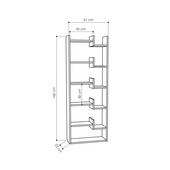 Βιβλιοθήκη Oppa  χρώμα σκούρο φυσικό - ανθρακί 61x22x162εκ
