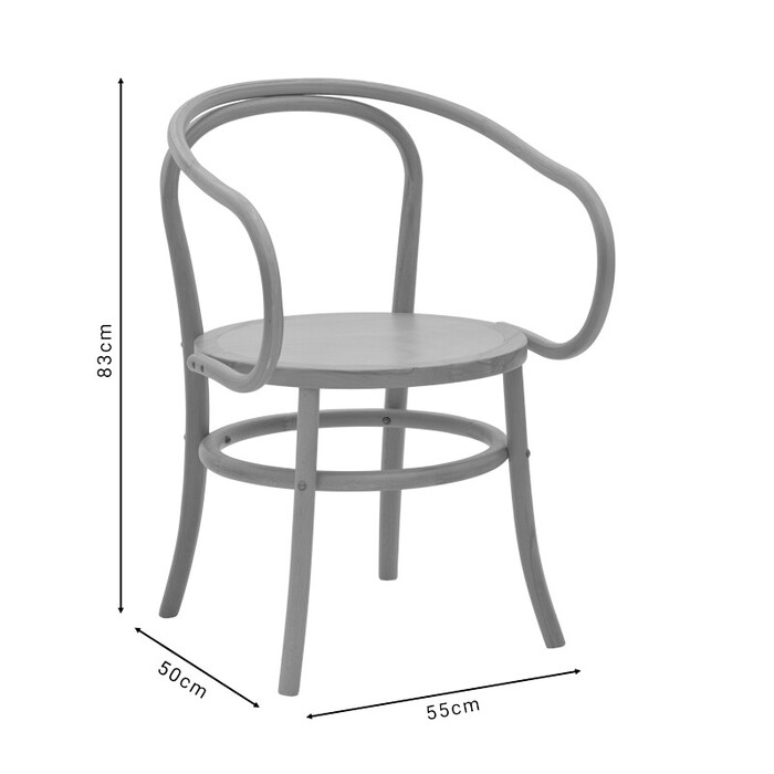 Πολυθρόνα Verfie  φυσικό ξύλο οξιάς 55x50x83εκ