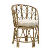 Πολυθρόνα Rostan Inart φυσικό rattan με μαξιλάρι 60x46x80εκ