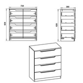 Συρταριέρα Azenor  4ων συρταριών sonoma 72x38x83εκ