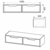 Κονσόλα-τουαλέτα Alberto  κρεμαστή καρυδί 100x32.5x22εκ