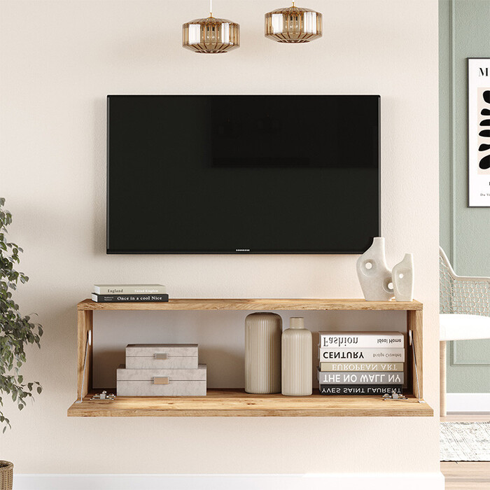 Έπιπλο τηλεόρασης επιτοίχιο Serit sonoma 100x31.6x29.6εκ
