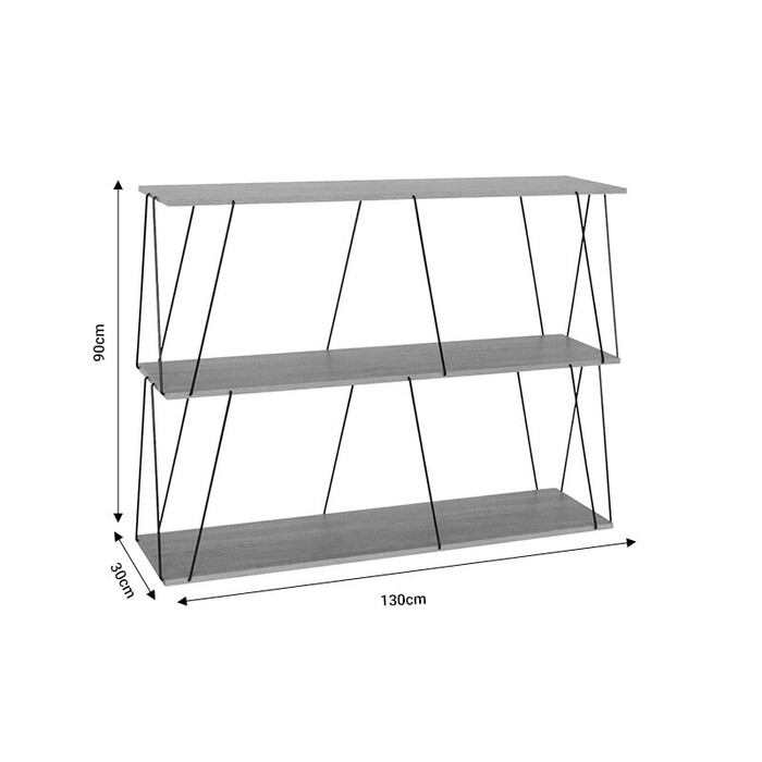 Βοηθητικό τραπέζι-ραφιέρα Tars  οακ-μαύρο 120x30x90εκ