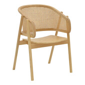 Πολυθρόνα Wenzy  φυσικό Rattan - μασίφ ξύλο toon 58x58x82εκ