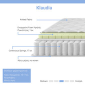 Στρώμα Klaudia  Continuous spring μονής όψης 17-18cm 140x200εκ