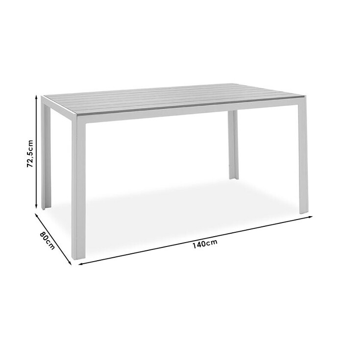 Τραπέζι Nares  αλουμίνιο μαύρο-plywood ανθρακί 140x80x72.5εκ