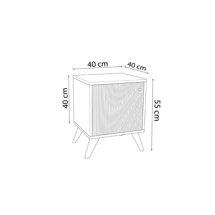 Κομοδίνο Flipter  μελαμίνης oak-μαύρο 40x40x55εκ