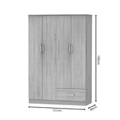Ντουλάπα ρούχων τετράφυλλη Karter  sonoma μελαμίνης 121x48x180εκ