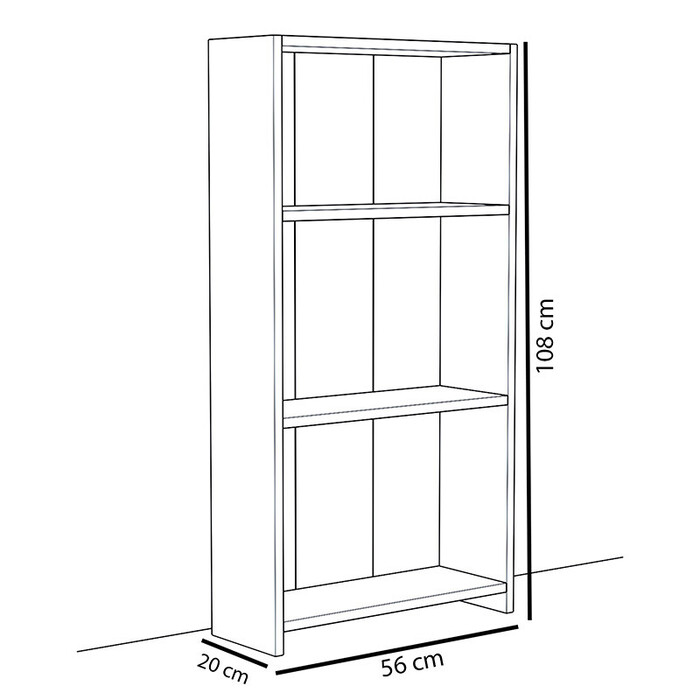 Βιβλιοθήκη Ferma  sonoma-λευκό 56x20x108εκ