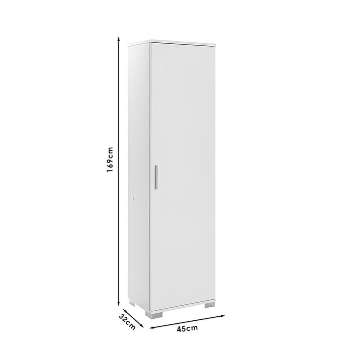 Ντουλάπι-στήλη Chad1  λευκό gloss 45x32x169εκ