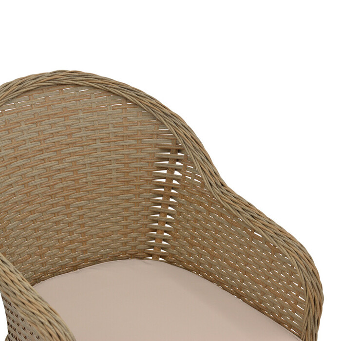 Πολυθρόνα κήπου Hadrian  rattan καφέ- textilene μπεζ 57x70x85εκ